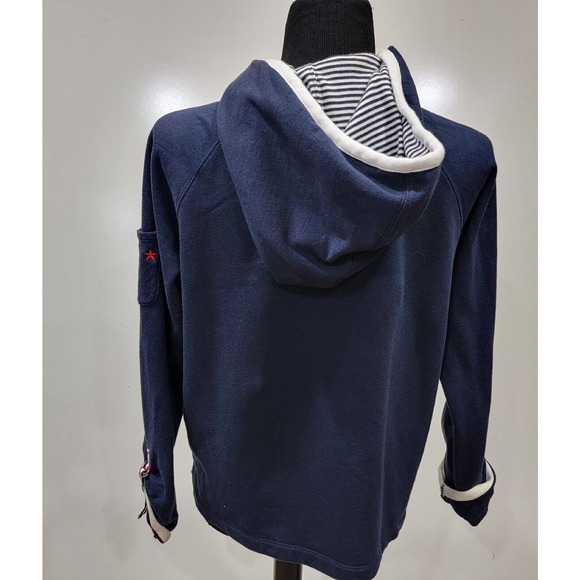Norton Studio Patriotic Nautical Hooded Preppy Jacket 100% Cotton Size P Large - Picture 2 of 10